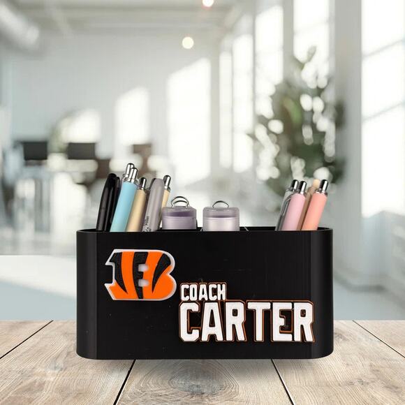Personalized Cincinnati Bengals Desk Organizer, Bengals Gift, Desk Accessories - Picture 4 of 10